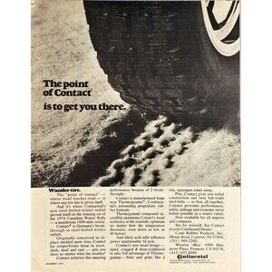 Continental Steel Belted Winter Radial "The Point of Contact: Get There" Ad 1975